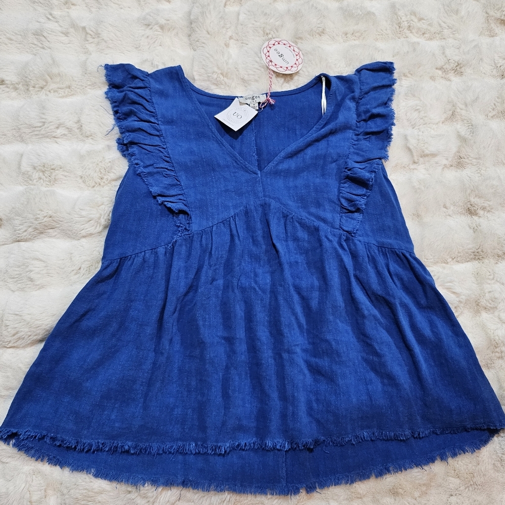 Umgee Ruffle Sleeve Top NWT